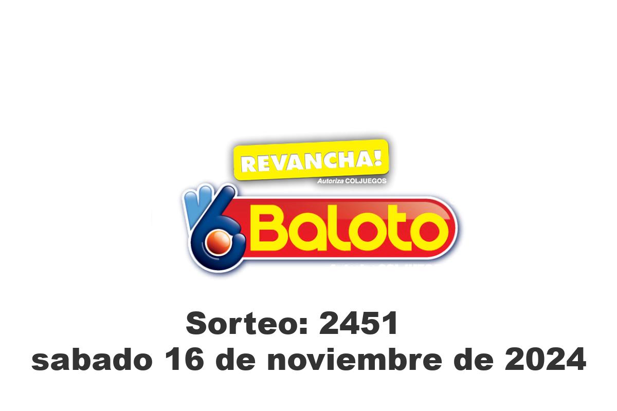 Baloto Sábado 16 de Noviembre del 2024