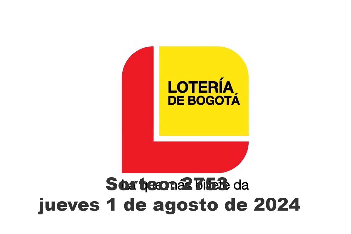 Lotería de Bogotá Jueves 1 de Agosto del 2024