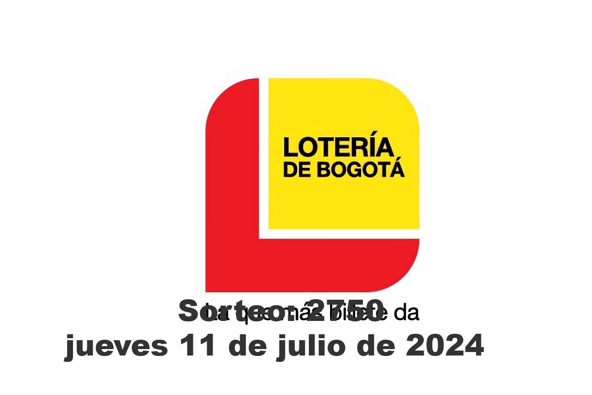 Lotería de Bogotá Jueves 11 de Julio del 2024