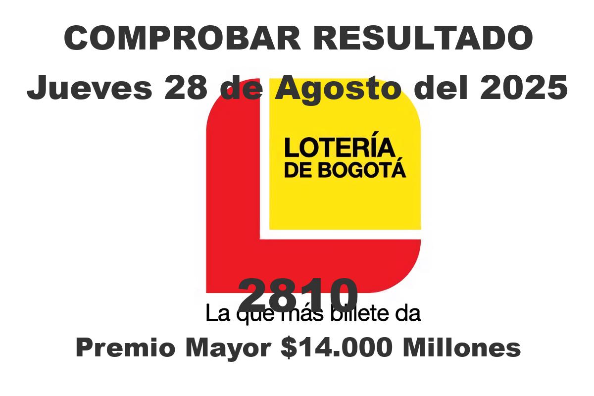 Lotería de Bogotá Jueves 28 de Agosto del 2025 Lotería de Bogotá Jueves 28 de Agosto del 2025