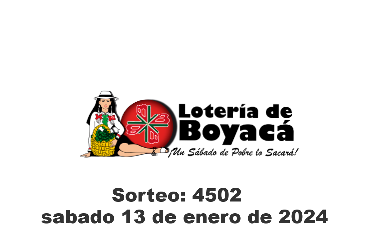 Lotería de Boyacá sábado 13 de enero 2024