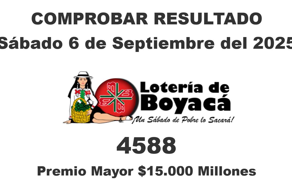 Loteria de Boyaca Sábado 6 de Septiembre del 2025