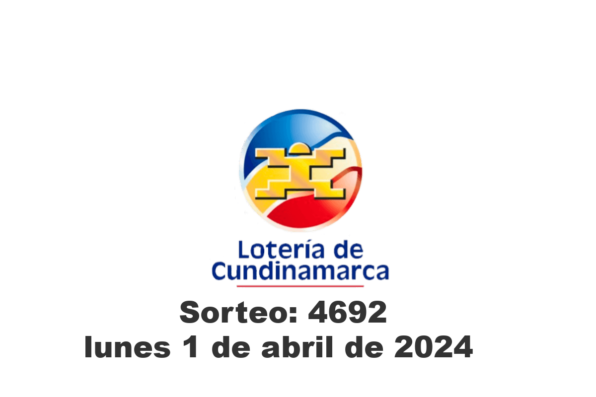 Loteria de Cundinamarca Lunes 1 de Abril del 2024
