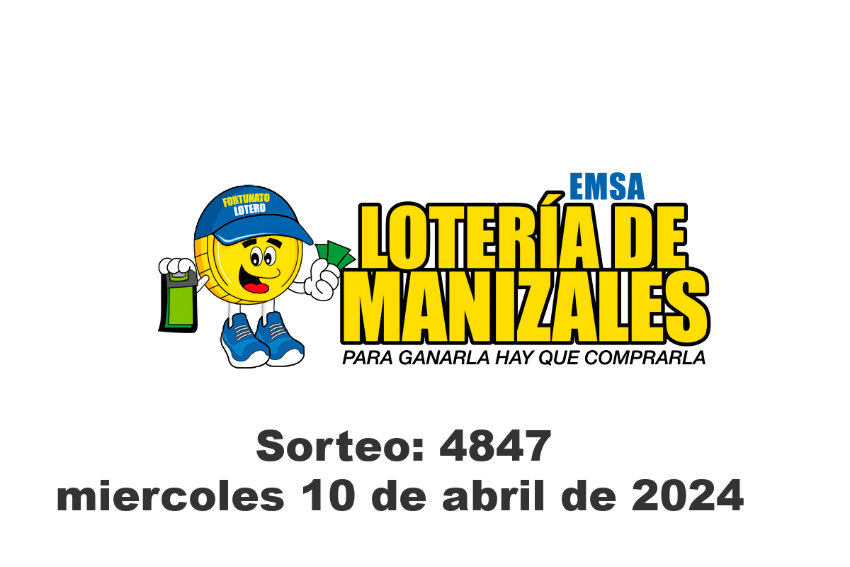Lotería de Manizales Miércoles 10 de Abril del 2024