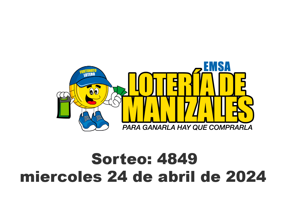Lotería de Manizales Miércoles 24 de Abril del 2024