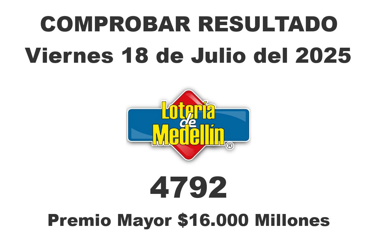 Lotería de Medellín Viernes 18 de Julio del 2025 Lotería de Medellín Viernes 18 de Julio del 2025