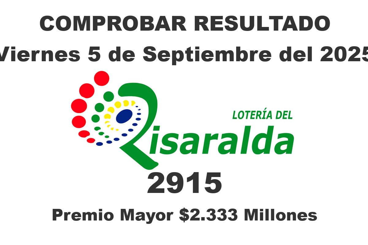Lotería de Risaralda Viernes 5 de Septiembre del 2025