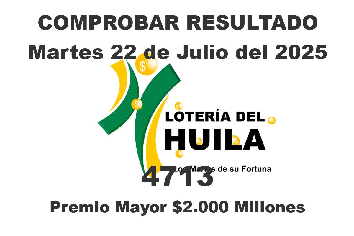 Lotería del Huila Martes 22 de Julio del 2025