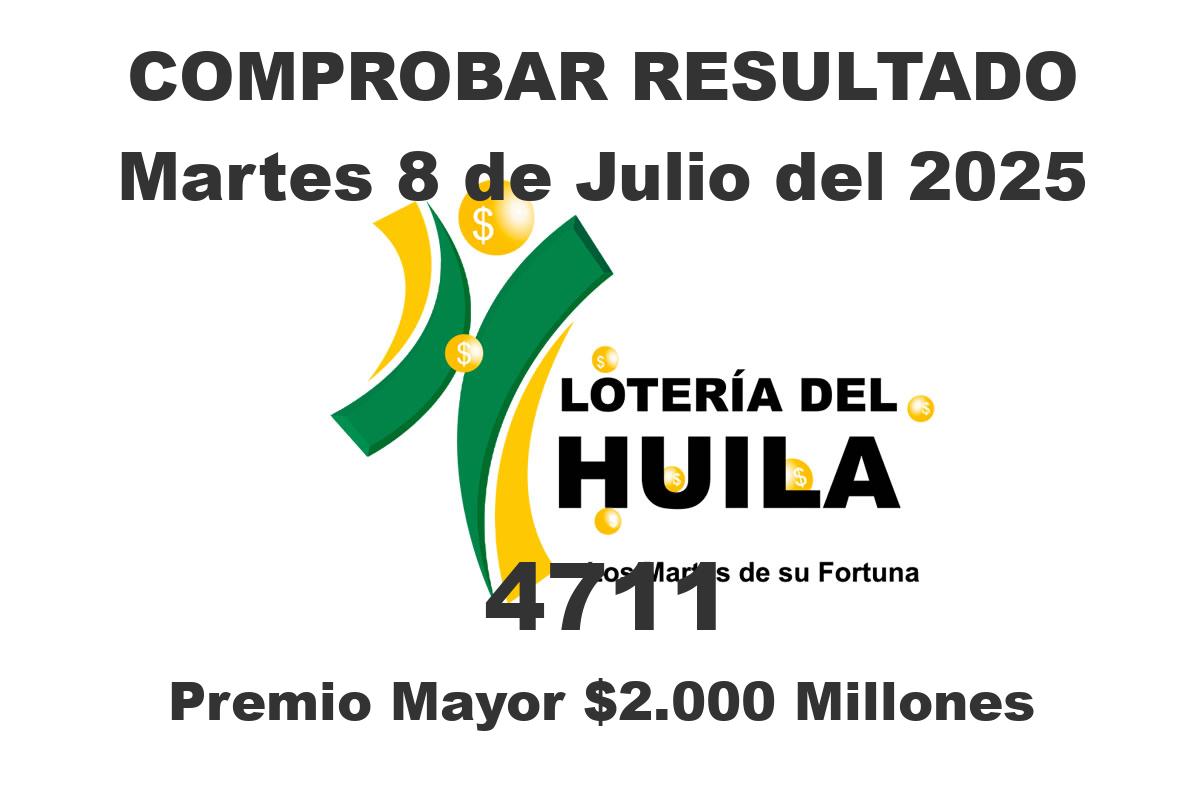 Lotería del Huila Martes 8 de Julio del 2025