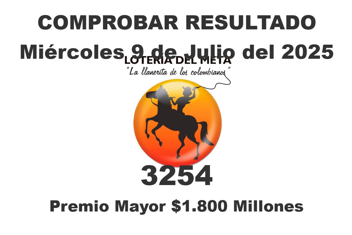 Lotería del Meta Miércoles 9 de Julio del 2025 Lotería del Meta Miércoles 9 de Julio del 2025