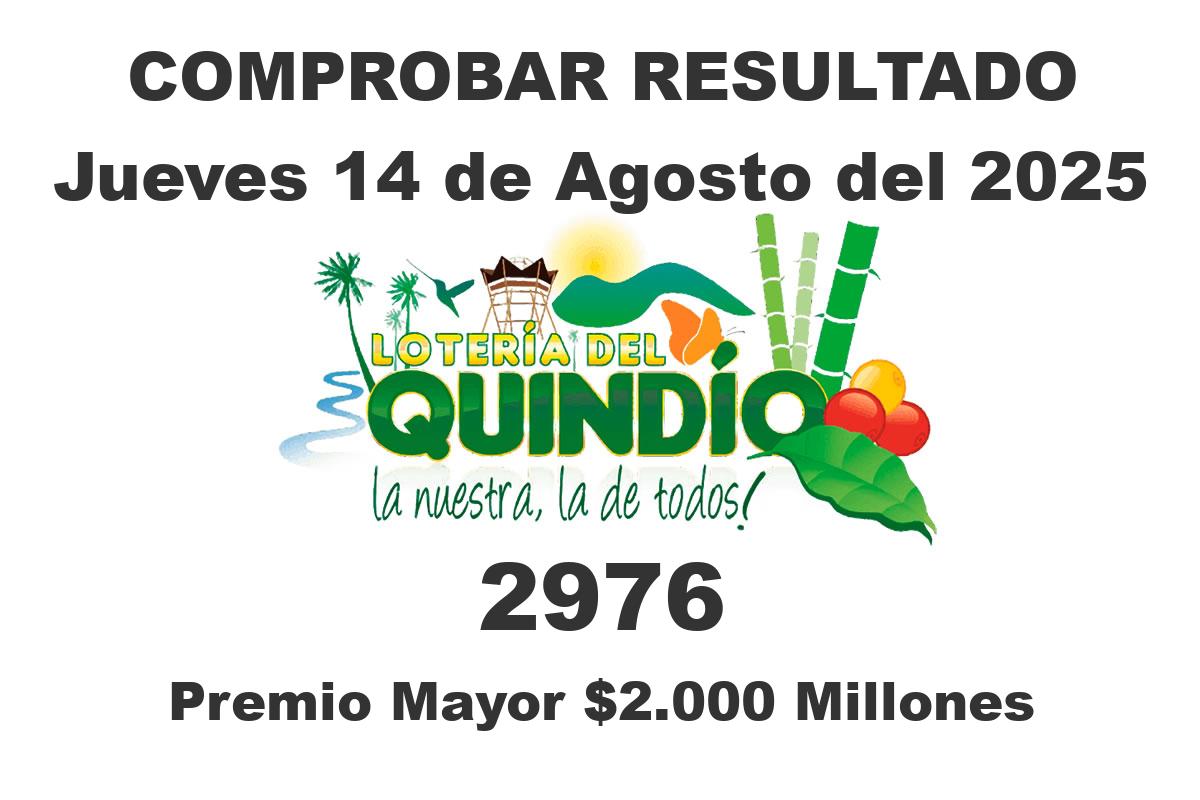Lotería del Quindío Jueves 14 de Agosto del 2025