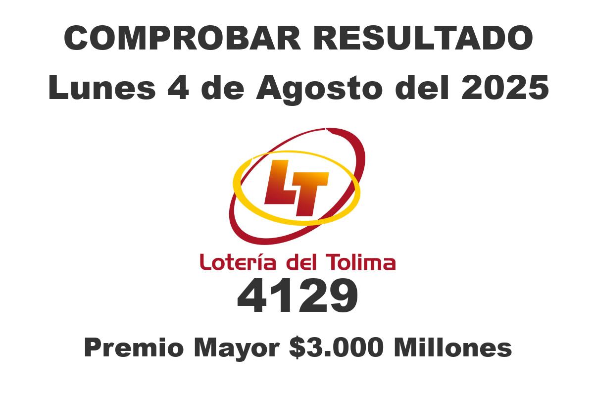 Lotería del Tolima Lunes 4 de Agosto del 2025 Lotería del Tolima Lunes 4 de Agosto del 2025