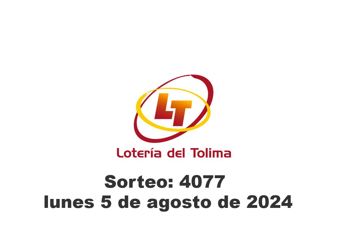 Lotería del Tolima Lunes 5 de Agosto del 2024